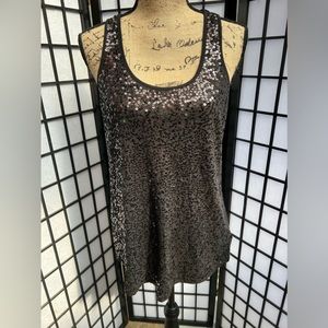 Express BLACK Sequins Tank Top Size Small Petite